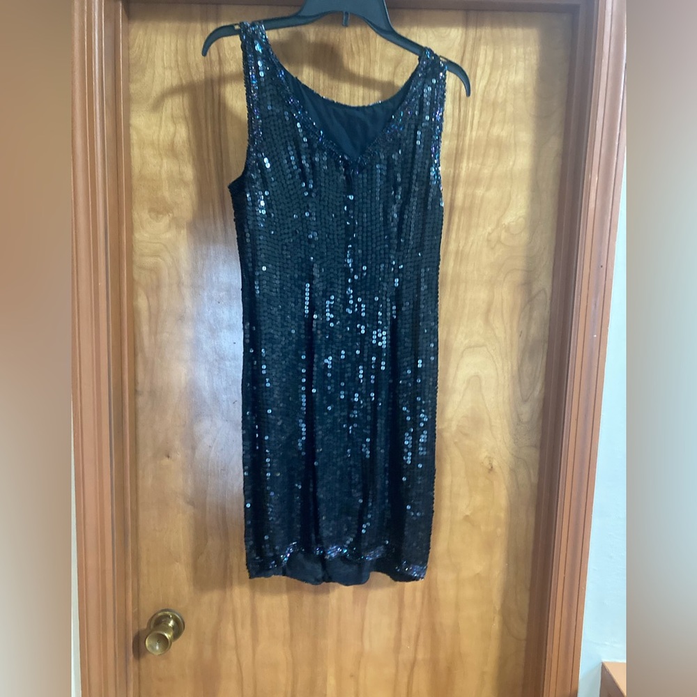 Sparkling Black Sequin Dress - Size 6